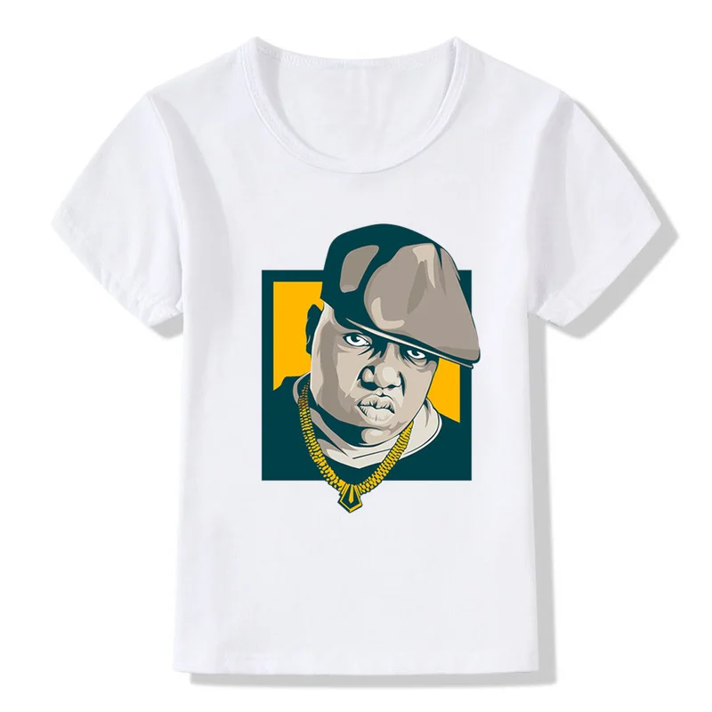 Baby Girls Hiphop Notorious B.I.G Biggie Smalls Print T shirt Kids Clothes Children Summer T-shirt