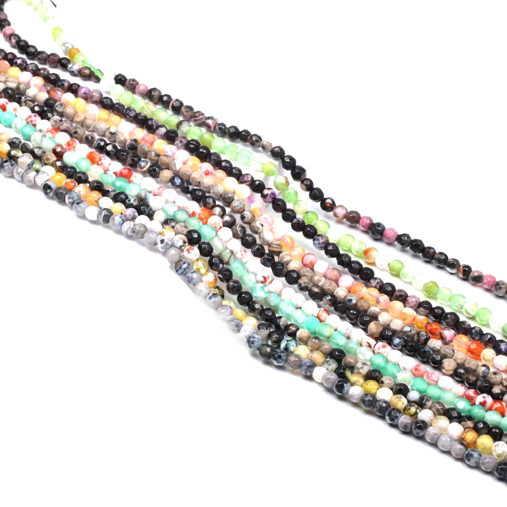 

Бусины из натурального агата, граненые, размер 3, 4 мм