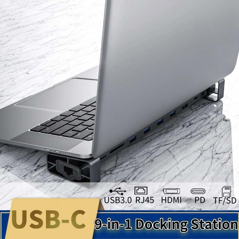 ACASIS 9 в 1 USB концентратор Type C к HDMI USB3.0 RJ45 док станция адаптер для Mac Book Samsung Dex S8/S9 Huawei