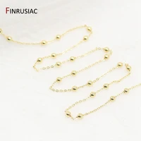 3 5mm2mm ball beads chains for jewelry making 14k real gold plated jewellery chains diy necklace bracelet earrings accessories