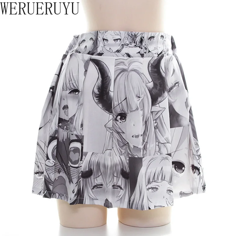 

New Anime Print Skirt Women 2021 Cosplay Mini Sexy Pleated Skirts Harajuku Clothes Kawaii Japanese Fashion Womens Clothing
