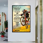 Постер в стиле ретро с изображением горного велосипеда и девушки