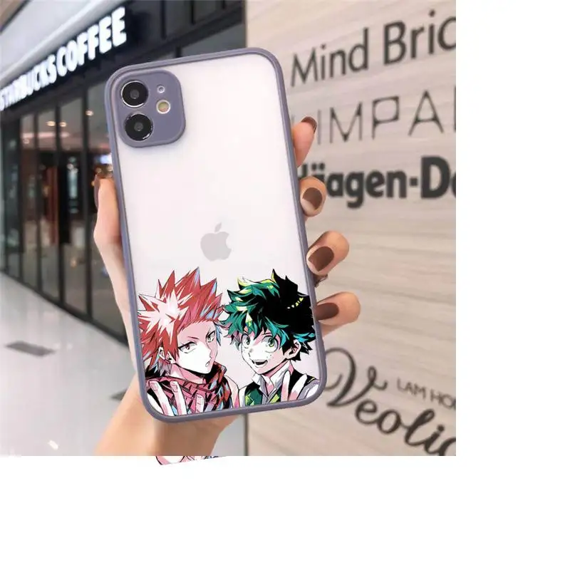 

My Hero Academia deku Boku Phone Cases Matte transparent For Gray iPhone 12 Mini 11 Pro XR XS Max 7 8 Plus X Back Cover