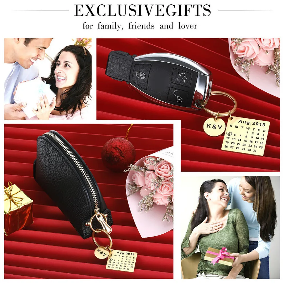 При индивидуальном заказе брелок для ключей с гравировкой календарная дата