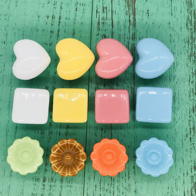 1 шт. микс современный вид Цветочное сердце квадратные керамические ручки белый