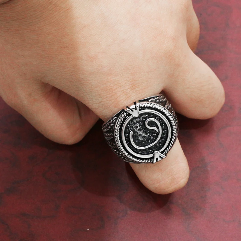 Готический древний амулет кольцо руны мужские Boyes Нержавеющая Сталь Пшеницы с