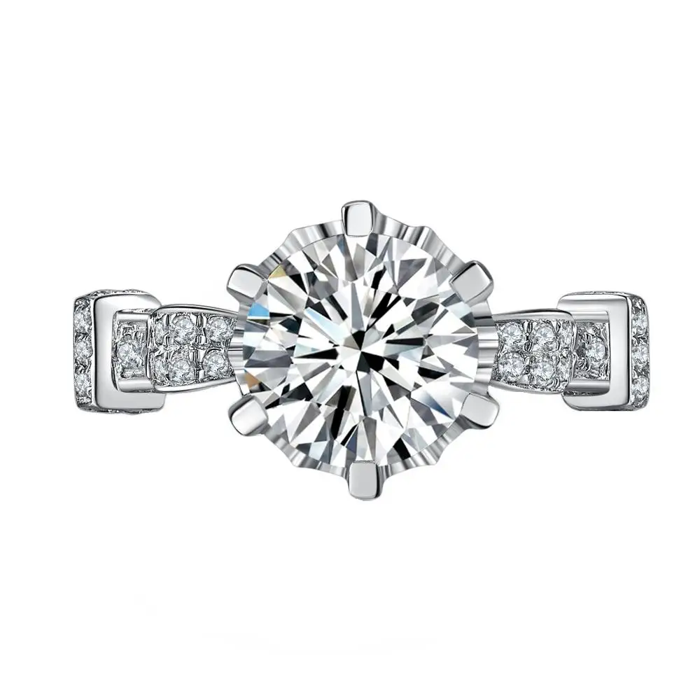 

Sterling Silver Jewelry Test Positive Super Gorgeous Ring 3CT Moissanite Diamond Ring Engagement Women Jewelry Luxury Ring Worth