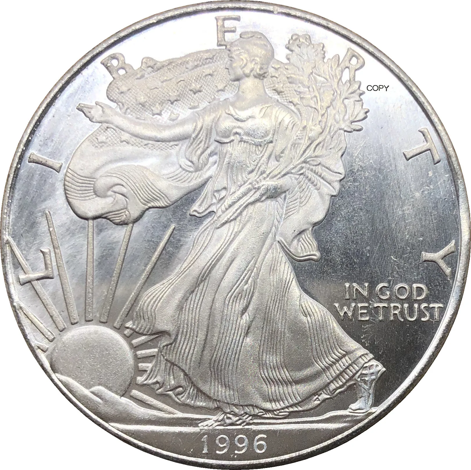 

United States 1 Dollar American Silver Eagle Bullion Coin 1996 Plated Silver Commemorative Coin Copy coin