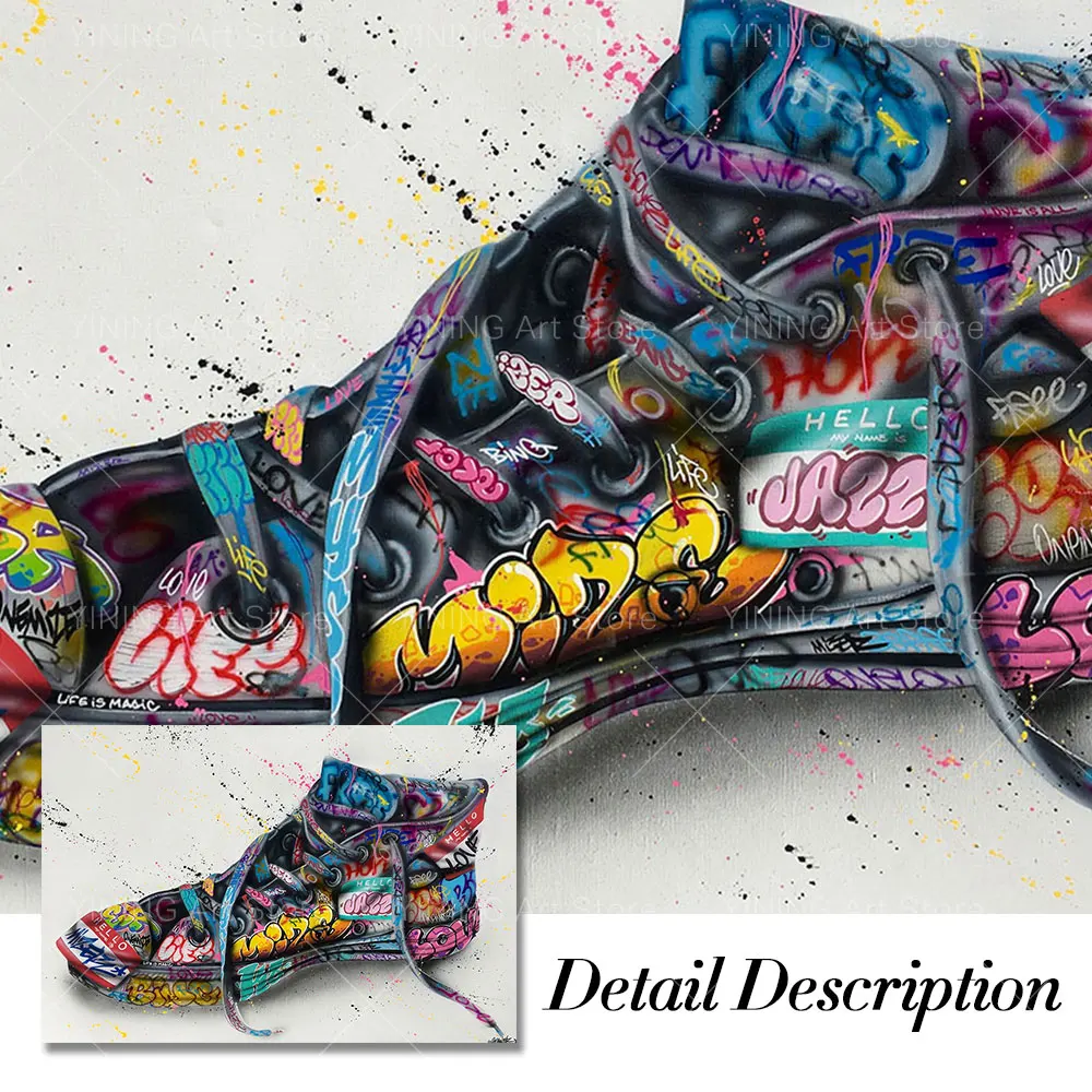 

Shoes Paint Modern Graffiti Street Art Canvas Painting Poster Print Wall Art Picture For Living Room Home Decor Frameless