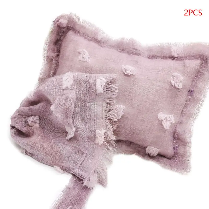 2 шт./компл. для малышей Аксессуары фотосъемки окрашенный вручную из хлопка и льна