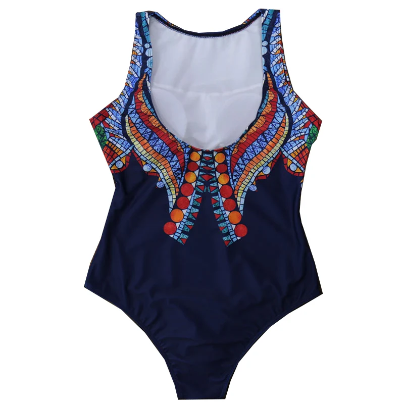 2019 New Women Print One Piece Swimsuit Vintage Retro Bathing Suits Push Up Swimwear Beach Suit Monokini Backless Bodysuit | Спорт и