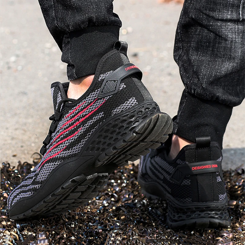 

2021 Fashion Safety Shoes Men Safety Boots With Steel Toe Shoes Work Boots Men Footwear Safety Boots Anti-puncture Work Sneakers
