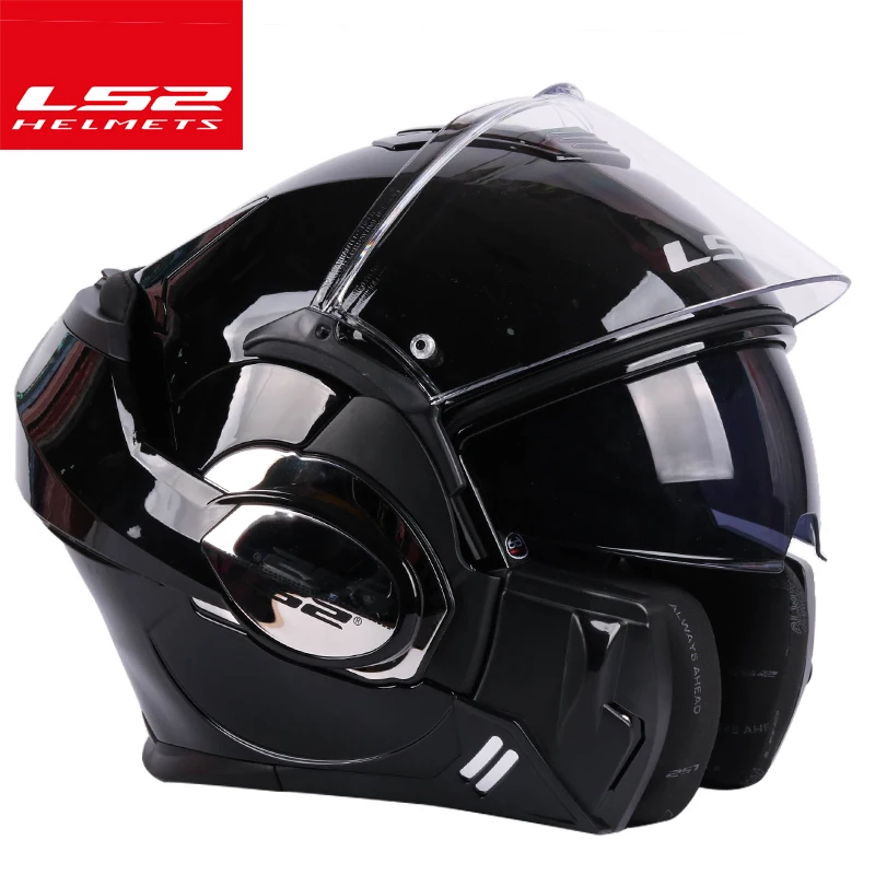 gloss black LS2 FF399 хром-шлем с покрытием можно носить очки полное лицо мотоциклетный шлем анти-туман патч с PINLOCK - Цвет: gloss black