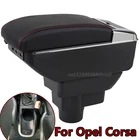 Подлокотник для Opel Corsa, автомобильный контейнер для хранения, с USB-портом