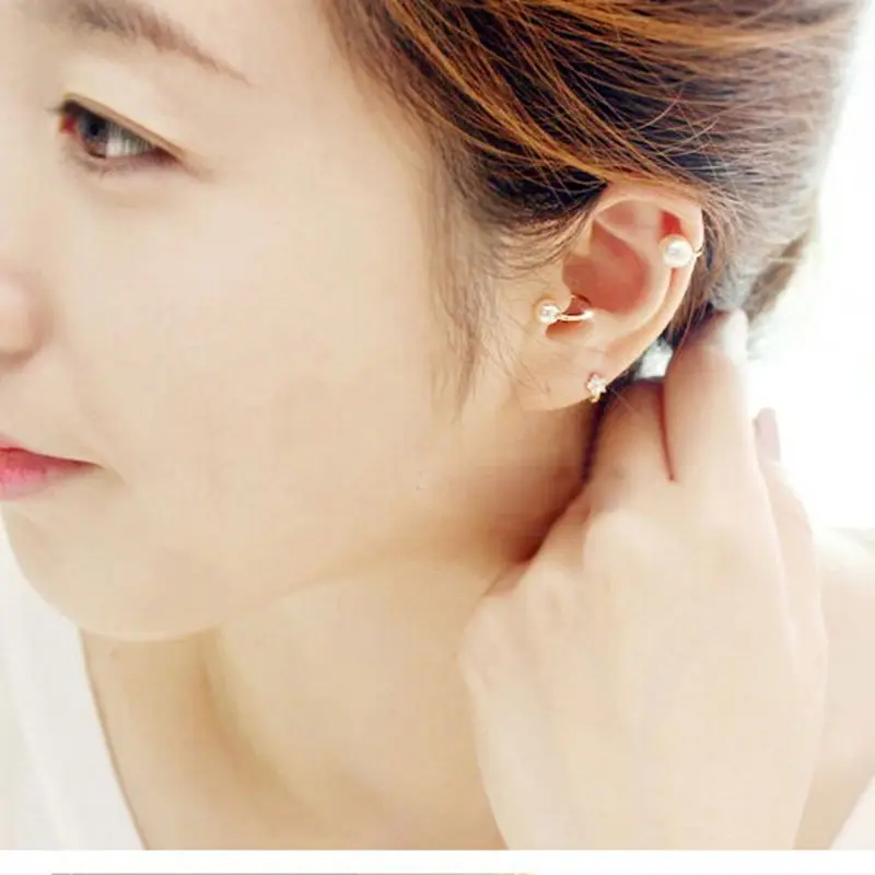 1 шт. прелестные модные туфли изысканный двойной имитация раскаты манжеты уха