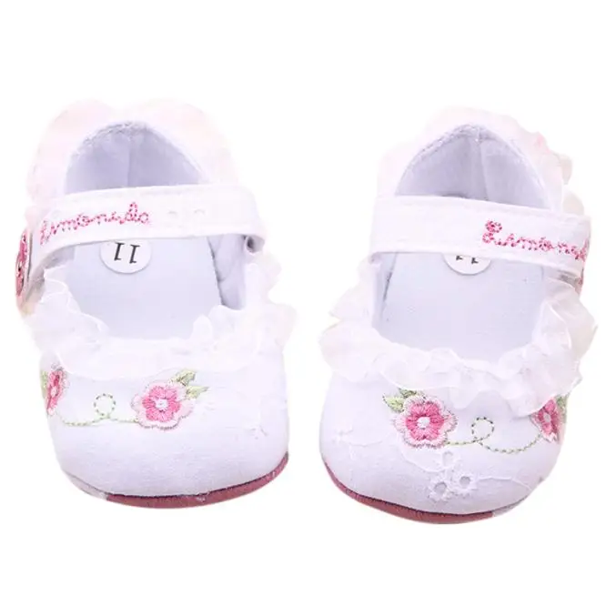 

Baby Shoes Baby Girls Soft Sole Non-slip Crib Walker Shoes Cute Lace Flowers Cotton First Walkers Princess Shoes Party Wedding