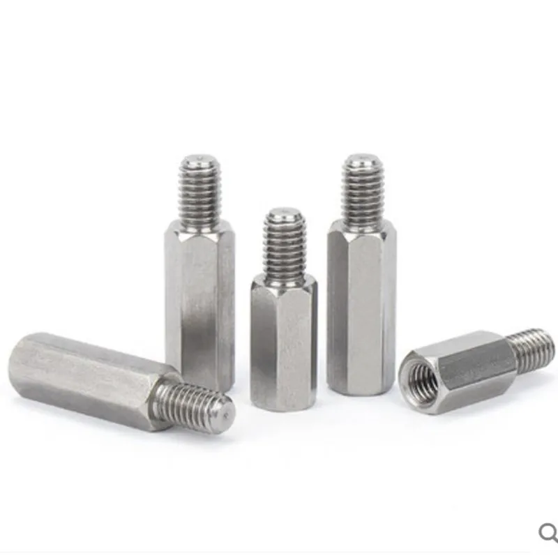 

10pcs m2 m2.5 M3 m4 m5 m6*L+6/7/8 Stainless Steel male to Female Hex Standoff Pillar Stud Board Computer PCB Spacer