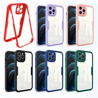 360 full body cover protection case for iphone 12 pro max 11 xr xs x 7 8 se2 with built in soft clear sensitive screen protector
