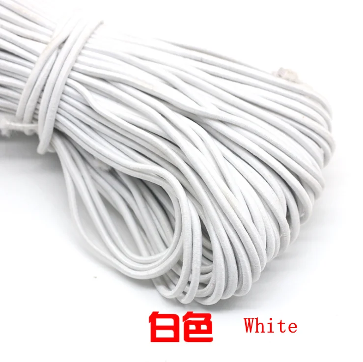 White 10 м/лот, 24 цвета, высокое качество, 3 мм, цветная круглая эластичная повязка, резиновая эластичная веревка, ювелирные браслеты, веревка для улицы, веревка, E-2 - Цвет: White
