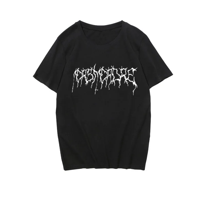 Harajuku Loose Oversize T Shirt Punk Letter Gothic Print Short Sleeve Women Black Streetwear vintage clothing dropshipping tops | Женская
