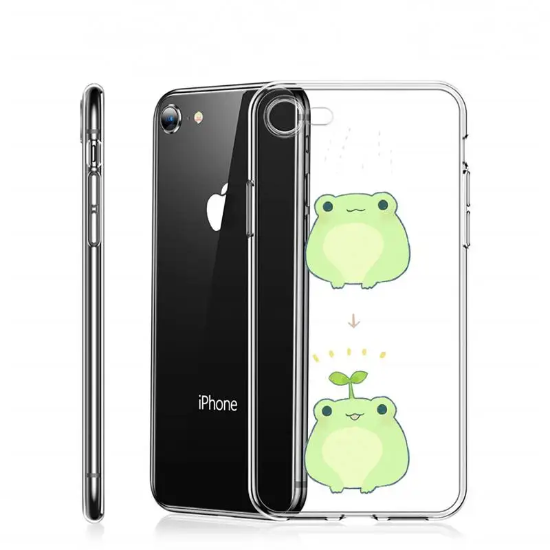 

Frog cute cartoon animal Phone Case Transparent for iPhone 6 7 8 11 12 s mini pro X XS XR MAX Plus custom protective funda