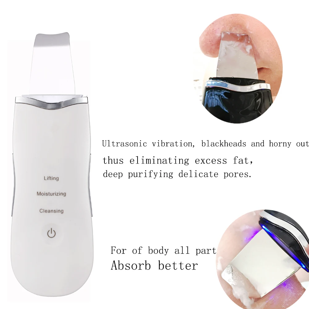 

Blackhead Remover Black Dot Ultrasonic Skin Scrubber Facial Peeling Beauty Instrument Face Spa Black Head Clean Device FoLLoo