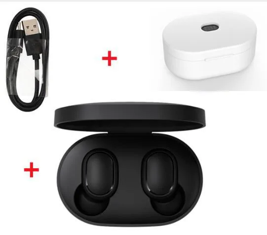 cable add case Xiaomi Redmi Airdots TWS Bluetooth наушники стерео бас Bluetooth 5,0 Eeadphones с микрофоном свободные Наушники управление AI - Цвет: cable add case