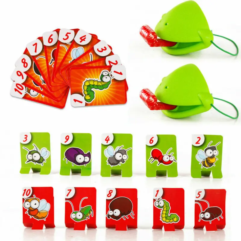 New Frog mouth Take Card Tongue Tic-Tac Chameleon Tongue Funny Board Game For Family Party Toy Be Quick To Lick Cards Toy Set novelty watch ya mouth upgraded version speak out interaction card game big mouth toys party table game family gathering toy