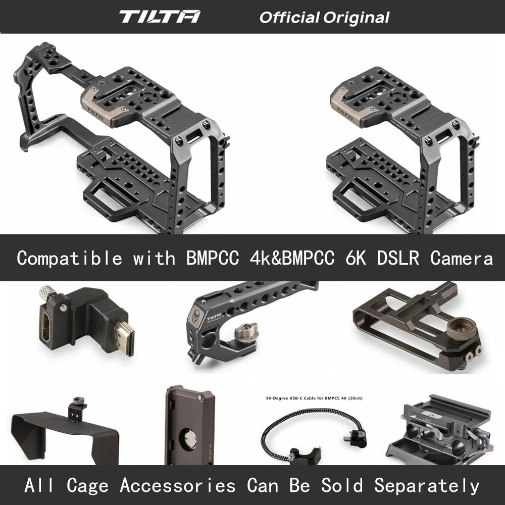 Tilta TA-T01-A-G клетка для камеры все наборы аксессуаров для BMPCC 4 K/6 K камера Верхняя ручка деревянная боковая ручка F970 батарея