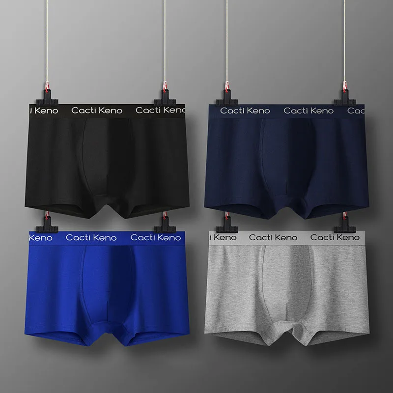 

4pcs Male Panties Cotton Men's Underwear Boxers Breathable Sexy Boxer Solid Underpants Comfortable BoxerShorts L-5XL