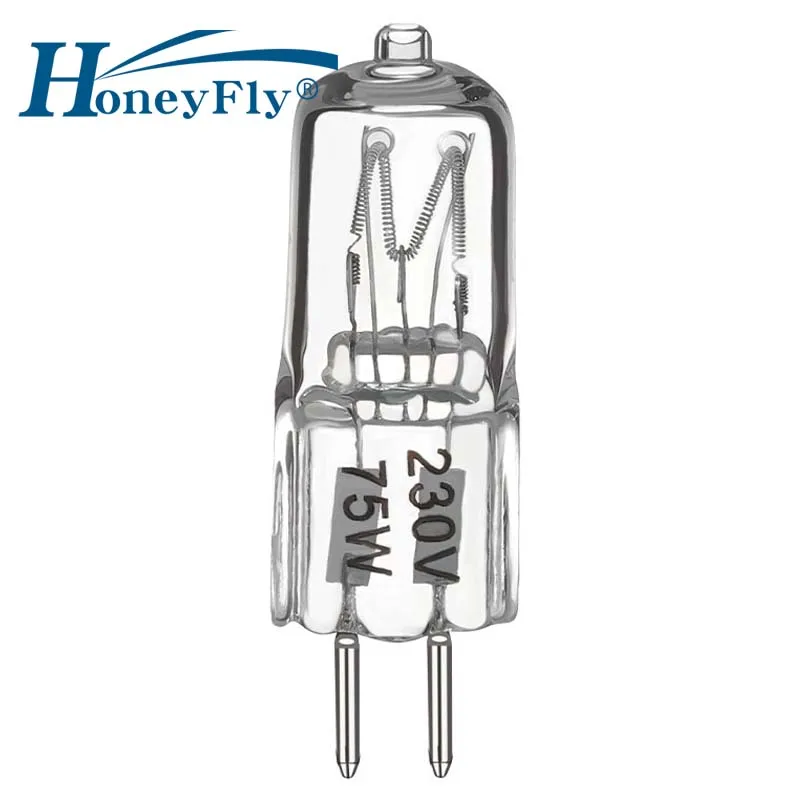 2 шт. ламп HoneyFly G5.3 для фотографии, 230В 75Вт, теплый белый галогенный кварцевый трубчатый уличный свет морских ламп