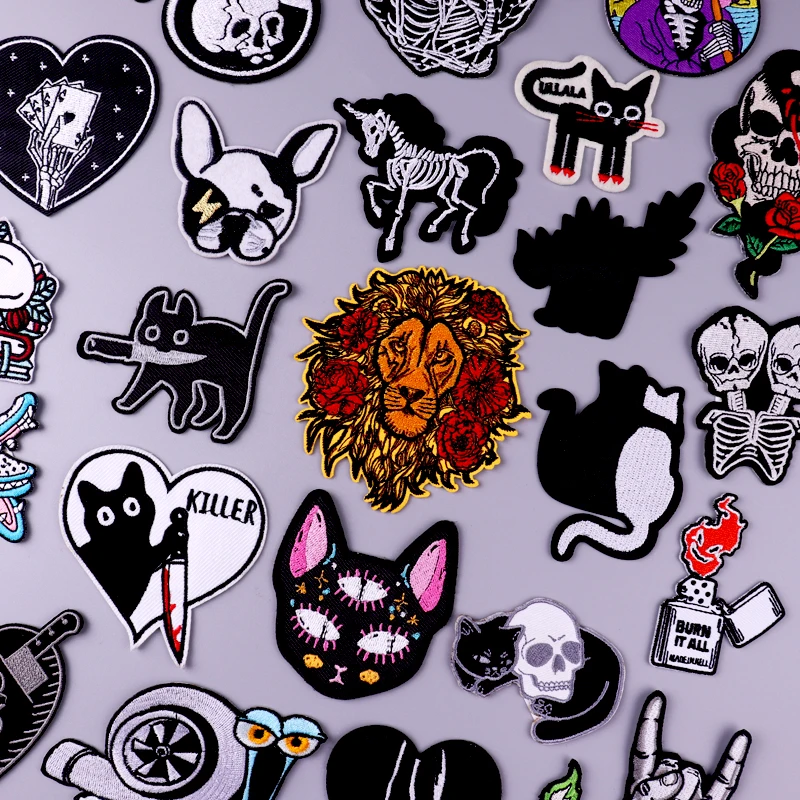 

Punk Animal Patch Iron On Patches On Clothes Hippie Embroidery Patches For Clothing Fusible Patch Sticker For Clothes Applique