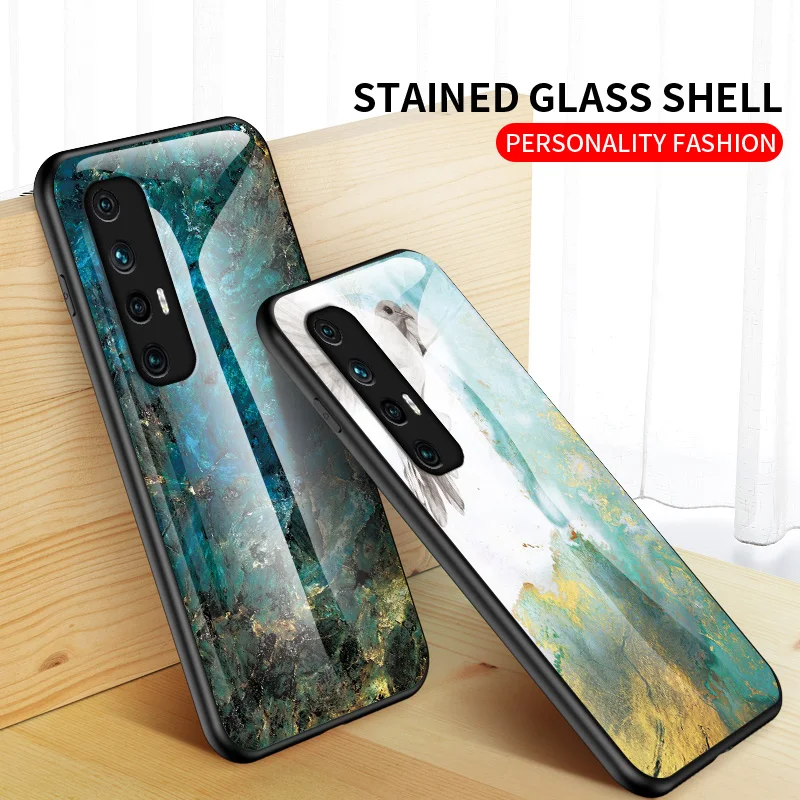 

Luxury Marble Tempered Glass Phone Cases For Xiaomi MI 11 Lite 11 Pro MI 10S Redmi Note 10 Pro Case Funda Coque Protective Cover