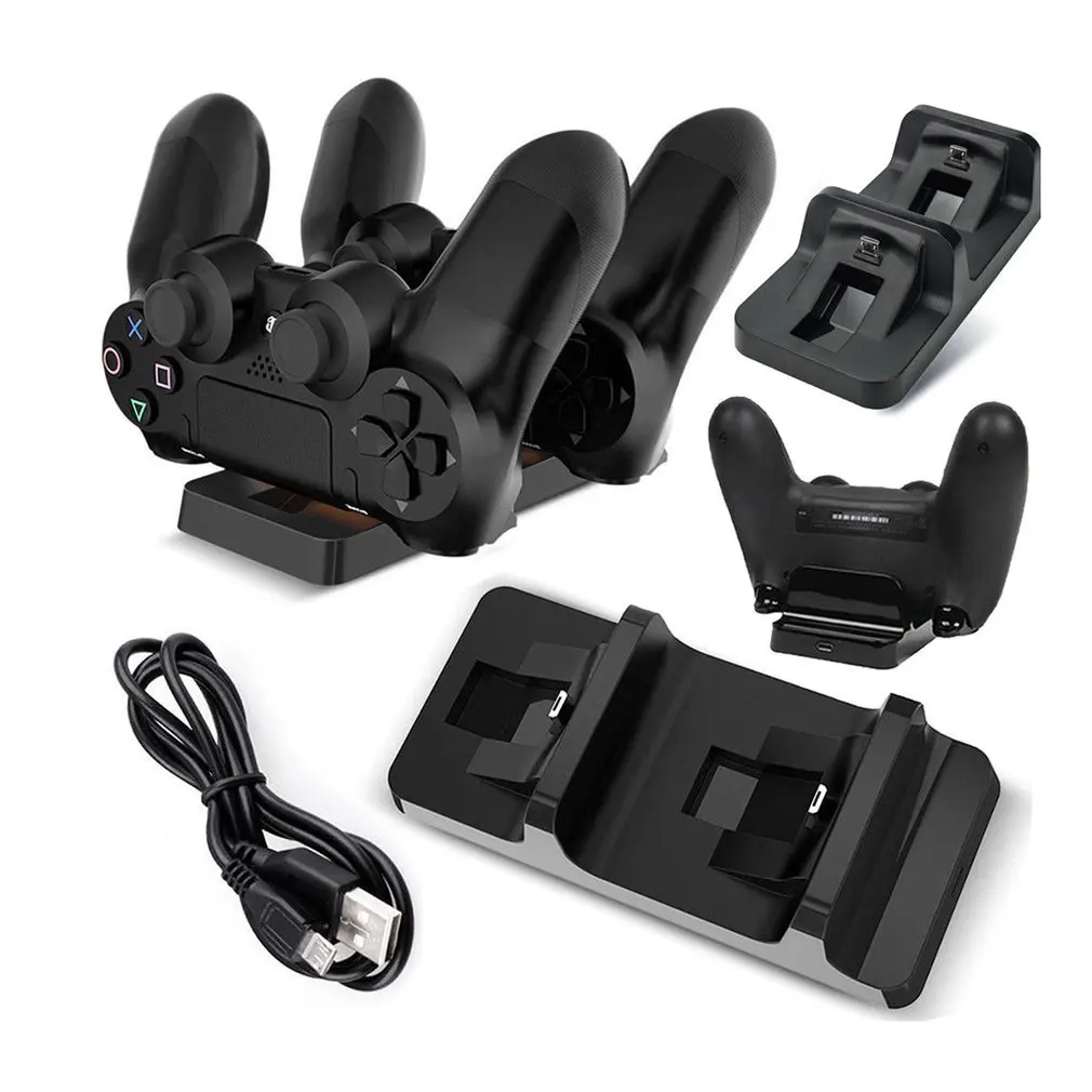 Зарядная станция для контроллера PS4 двойной разъем USB светодиодный сигнал
