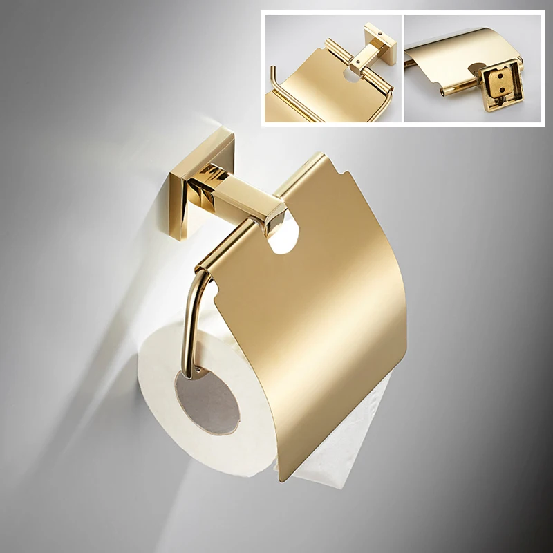 Поворотный держатель для туалетной бумаги, новый современный яркий дизайн, монтируемый держатель, матовое золото, с покрытием, Настенный Ру...