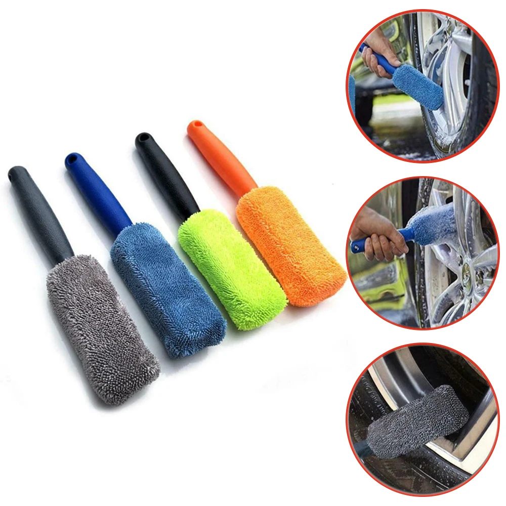 

Car Wash Microfiber Wheel Tire Rim Brush Car Wheel Wash Cleaning For Car With Plastic Handle Tyre Mud Auto Washing Cleaner Tools