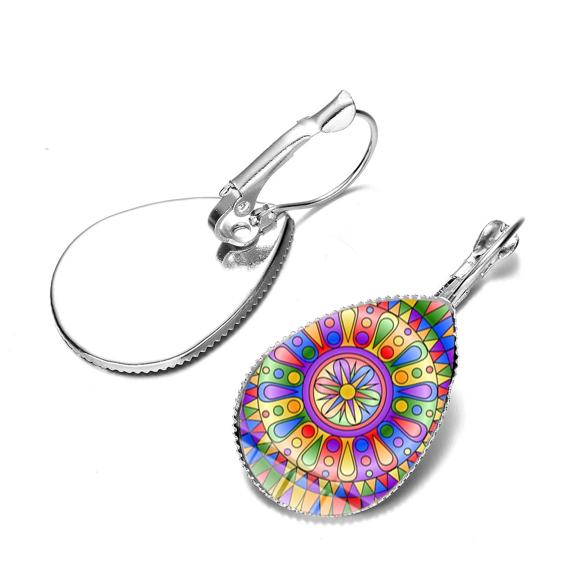 Серьги из хны Йога дзэн-буддизм Сакральная геометрия мандала цветок стекло