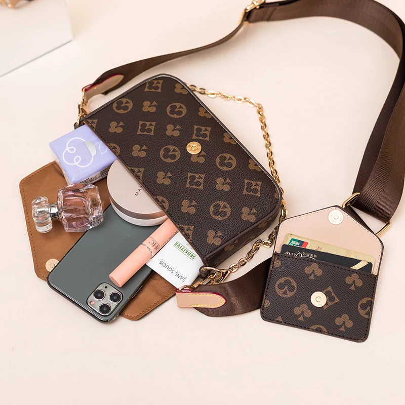 

Vintage Printing Handbag 2-IN-1 Fashion Brand Messenger Bags for Women Pu Leather Crossbody Bag Lady Small Purse Handbag Totes
