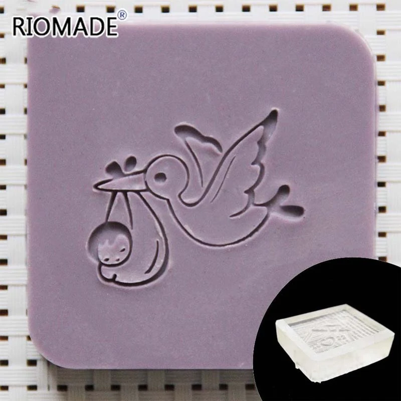 Печать для мыла ручной работы с птицей и ребенком прозрачная печать натурального