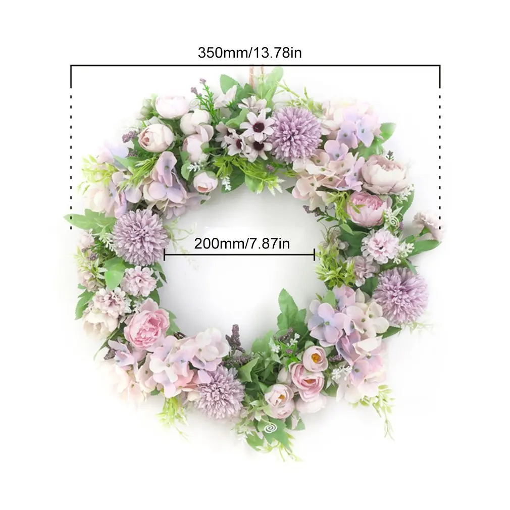 

Simulation Forest Colorful Wreath Wedding Peony Hydrangea Window Decoration Photography Props Wreath