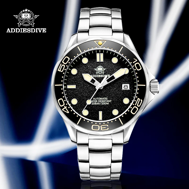 Новые механические часы Addiesdive Sea Ghost Diver Мужские сапфировые NH35A Move Men t C3 светящиеся