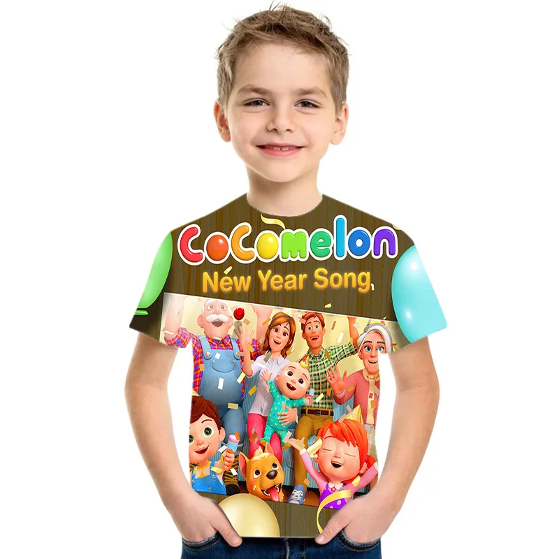 

New 3D Print Cocomelon T-shirt Children's Clothing Boys Summer Casual O-Neck Fashion Short Sleeve Tees Tops t-shirt Kids 2021