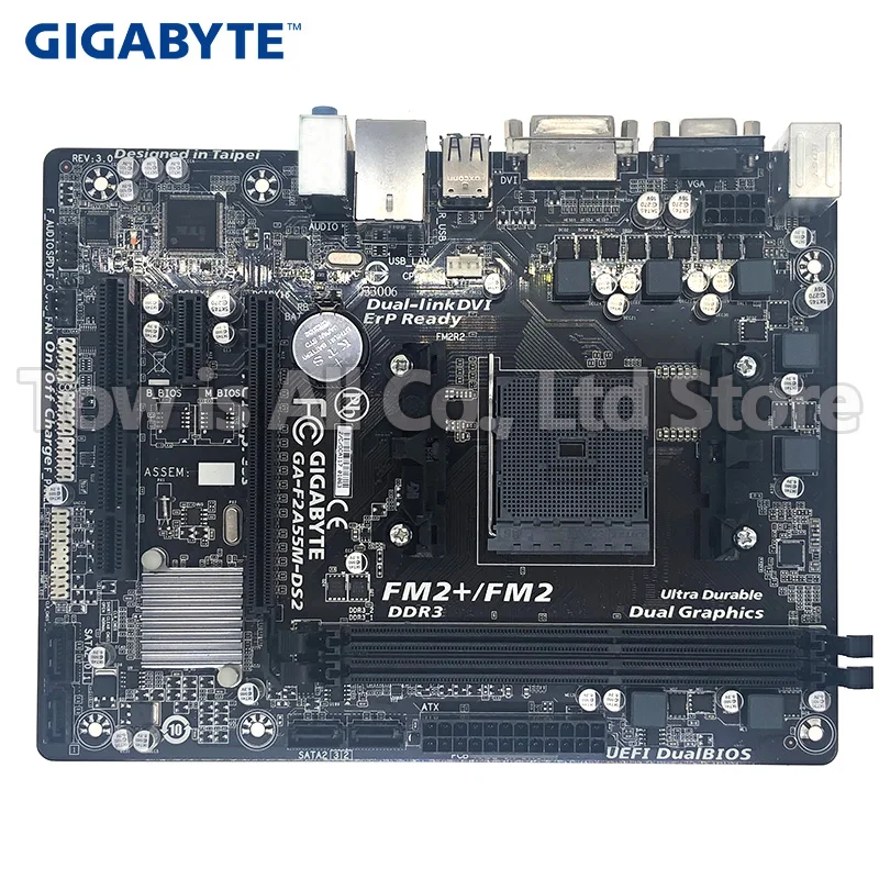 

Gigabyte GA-F2A55M-DS2 DDR3 Socket FM2 board F2A55M-DS2 USB2.0 A55 Desktop motherborad Free shipping