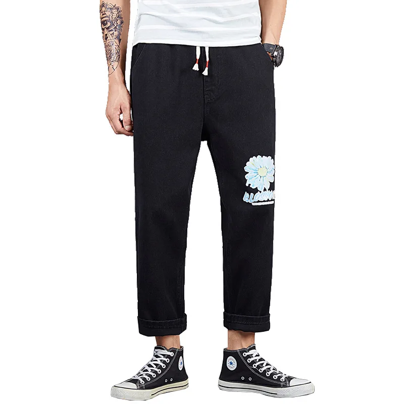 

nine points men's wear jeans loose harlan straight canister wide-legged drape nine points port leisure torre wind pants