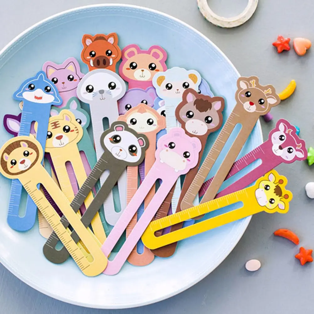 

30pcs Cartoon Animal Farm Paper Bookmark Book Holder Cute Anime Ruler Page clip Stationery Children School Supplies Kawaii Gift