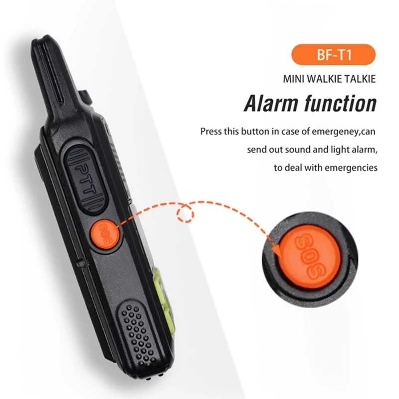 baofeng mini walkie talkie bf t1 portable two way ham radio uhf 400 470mhz fm flashlight handheld transceiver kids intercome free global shipping