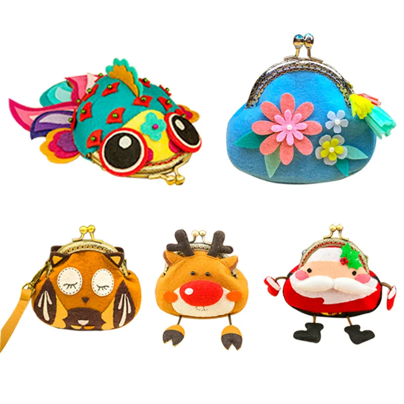 Набор для рукоделия искусственный мультяшный Рождественский фетровый кошелек