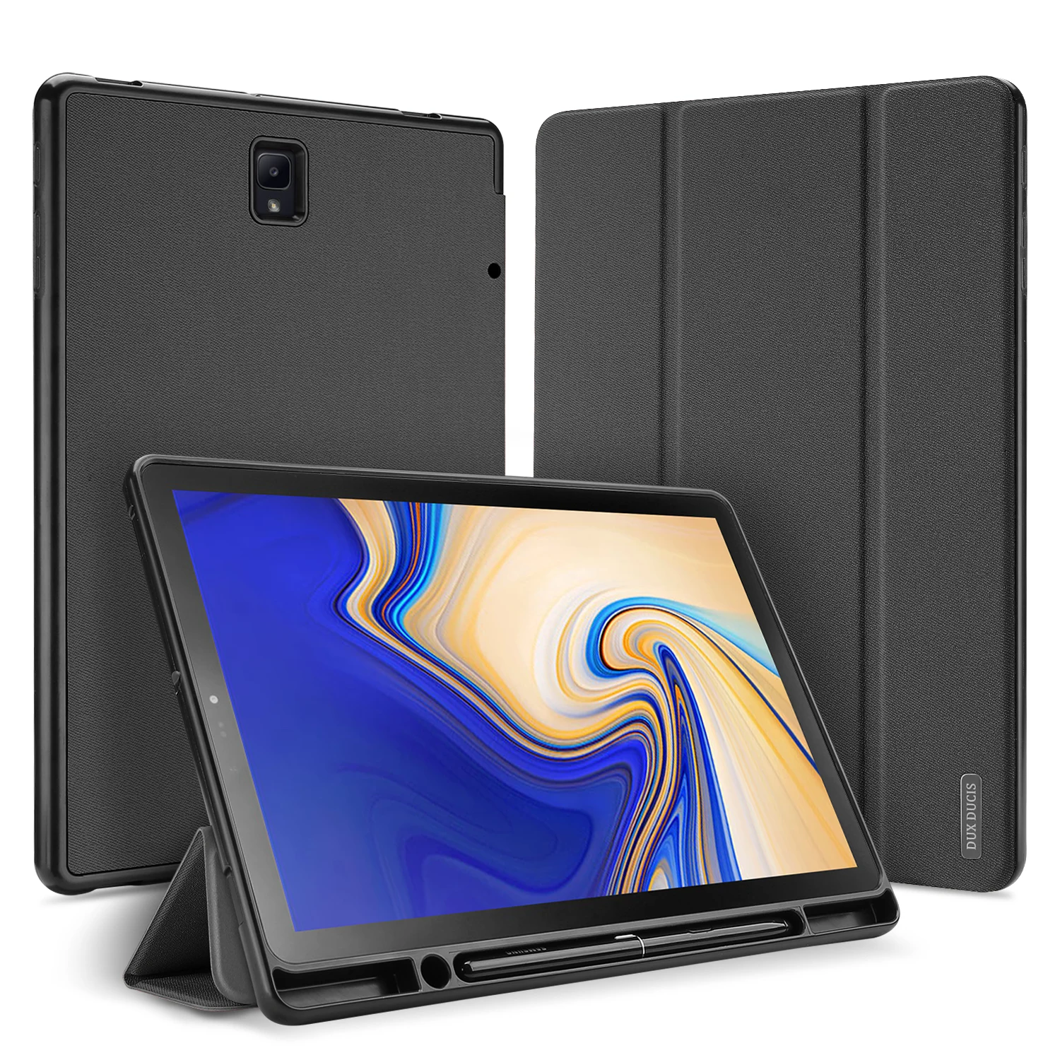 

Luxury Tablet Case for Samsung Tab S4 10.5'' Smart Sleep-Wake DUX DUCIS DOMO Series Trifold Protective Case Cover with Pen Slot