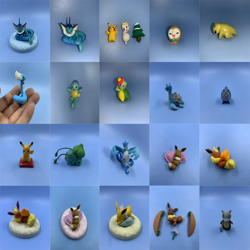 Игрушки модели Takara tomy pokemon re ment Pets Elves Pikachu Articuno Venusaur dratini vaporeon vulpix|Игровые фигурки и