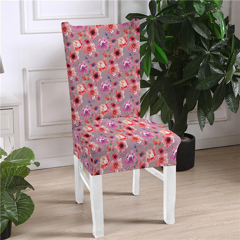 Spandex Elastic Dining Chair Covers Modern Removable Anti-dirty Printing Chairs Cover Kitchen Seat Case Stretch Seats Covering | Дом и сад